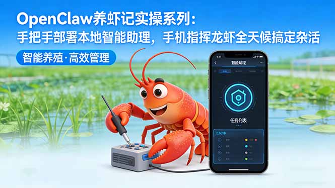 OpenClaw养虾记实操系列-更新：手把手部署本地智能助理，手机指挥龙虾全天候搞定杂活-青禾学社