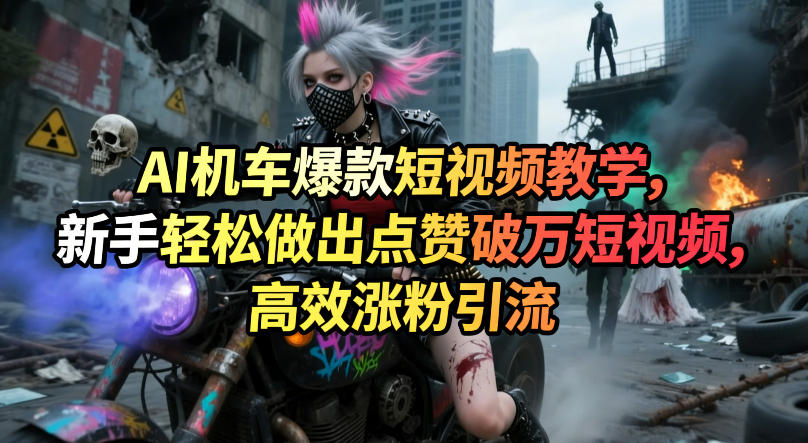 AI机车爆款短视频教学，新手轻松做出点赞破万短视频，高效涨粉引流-青禾学社