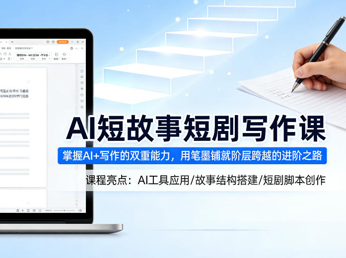 AI短故事短剧写作课，掌握AI+写作的双重能力，用笔墨铺就阶层跨越的进阶之路-青禾学社