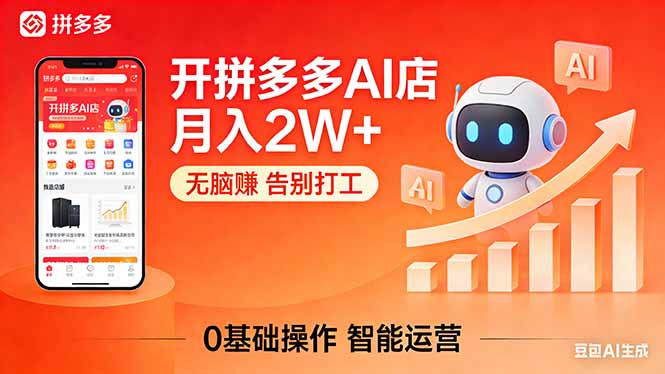 开一家拼多多AI店，月入2W+，无脑赚，告别打工，附SOP手册-青禾学社