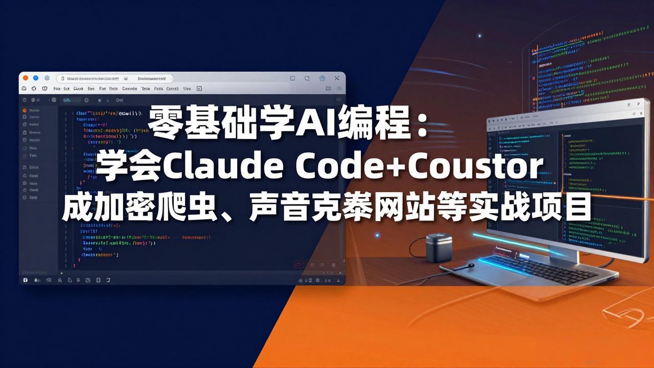 零基础学AI编程：学会Claude Code+Cursor完成加密爬虫、声音克隆网站等实战项目-青禾学社