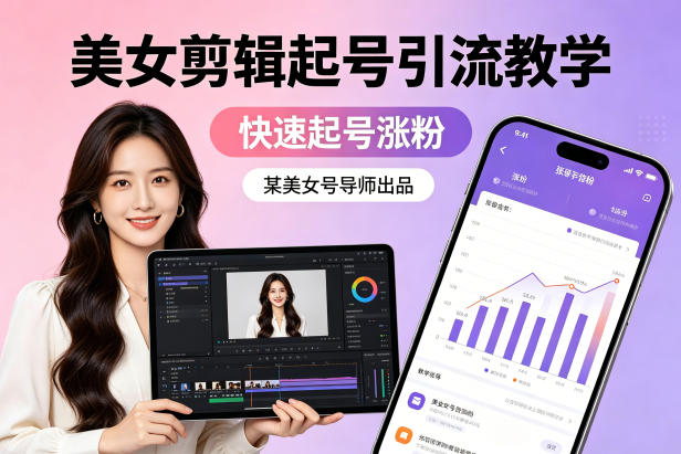 某美女号导师出品：美女剪辑起号引流教学，快速起号涨粉-青禾学社