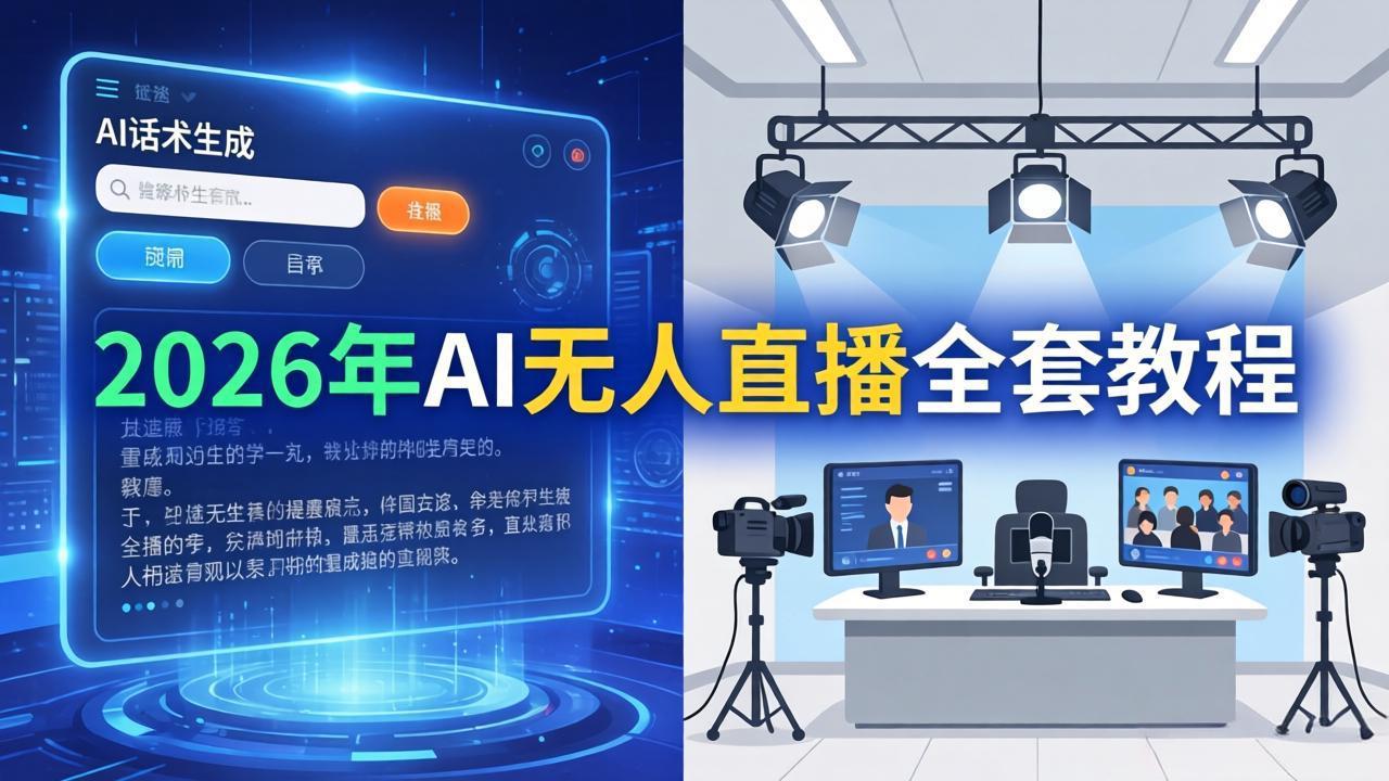 2026年AI无人直播全套教程：OBS安装+软件配置+直播间搭建+话术生成+一键开播实操-青禾学社