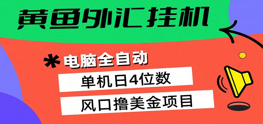 黄鱼外汇挂机：全自动赚美金、自动交易、风口项目-青禾学社