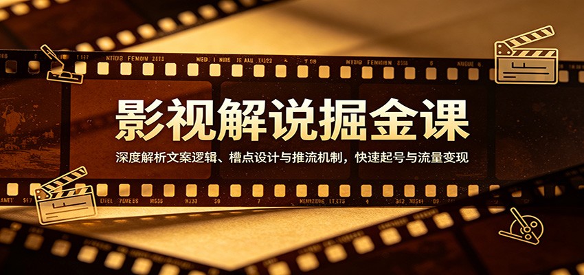 影视解说掘金课：深度解析文案逻辑、槽点设计与推流机制，快速起号与流量变现-青禾学社