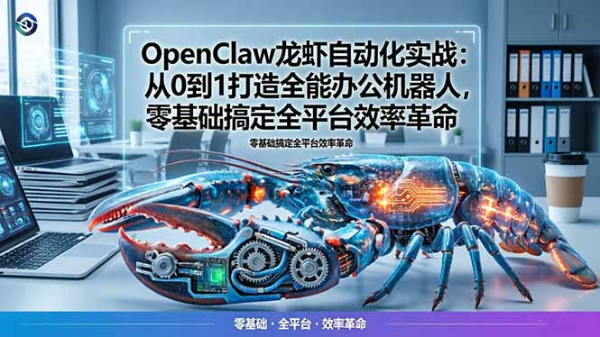 OpenClaw龙虾自动化实战：从0到1打造全能办公机器人，零基础搞定全平台效率革命-青禾学社