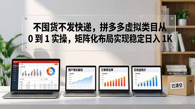 不囤货不发快递，拼多多虚拟类目从 0 到 1 实操，矩阵化布局实现稳定日入 1K-青禾学社