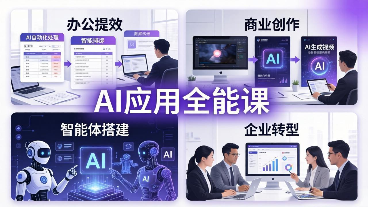 AIGC 应用师全能课-更新：办公提效、商业创作、智能体搭建、企业转型，一站式学会AI应用-青禾学社