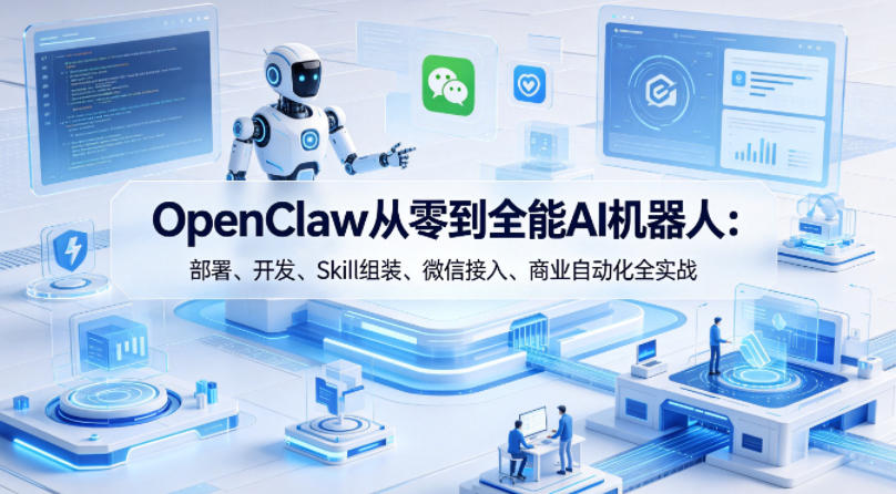 OpenClaw从零到全能AI机器人：部署、开发、Skill组装、微信接入、商业自动化全实战-青禾学社
