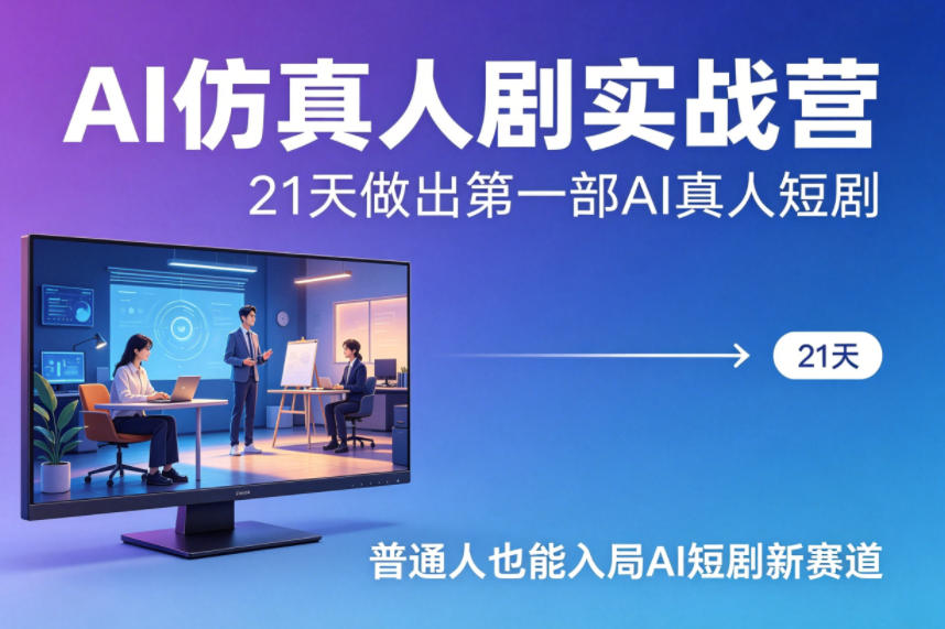 AI仿真人剧实战营，21天做出第一部AI真人短剧，普通人也能入局AI短剧新赛道(更新)-青禾学社