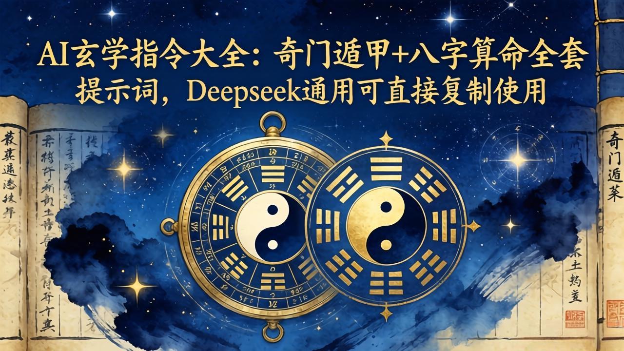 AI玄学指令大全：奇门遁甲+八字算命全套提示词，Deepseek通用可直接复制使用-青禾学社