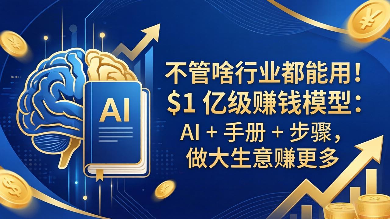 不管啥行业都能用！$1 亿级赚钱模型：AI + 手册 + 步骤，做大生意赚更多-青禾学社