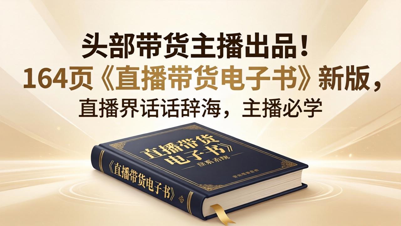 头部带货主播出品！164页《直播带货电子书》新版，直播界话术辞海，主播必学-青禾学社