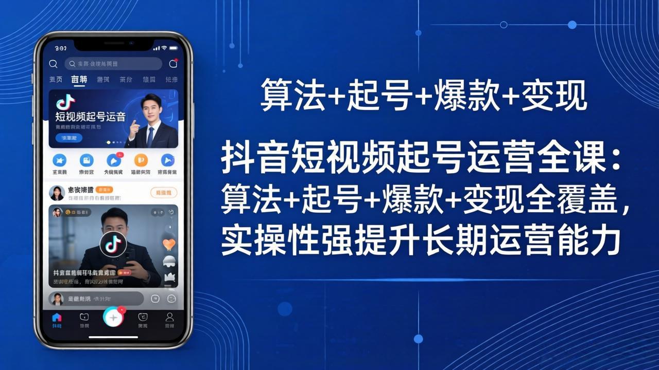 抖音短视频起号运营全课：算法+起号+爆款+变现全覆盖，实操性强提升长期运营能力-青禾学社