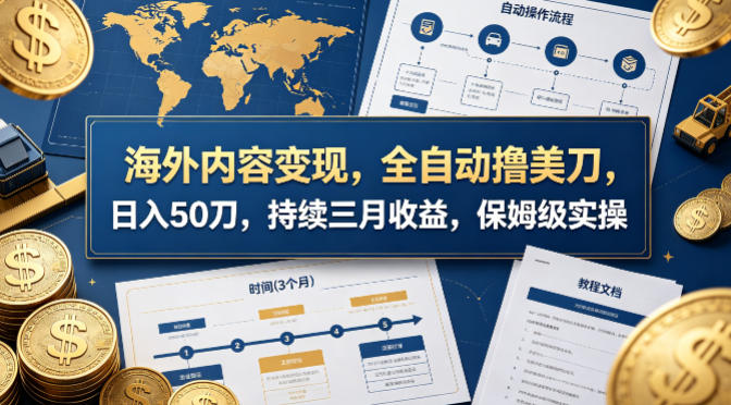 海外内容变现，全自动撸美刀，日入50刀，持续三月收益，保姆级实操【揭秘】-青禾学社