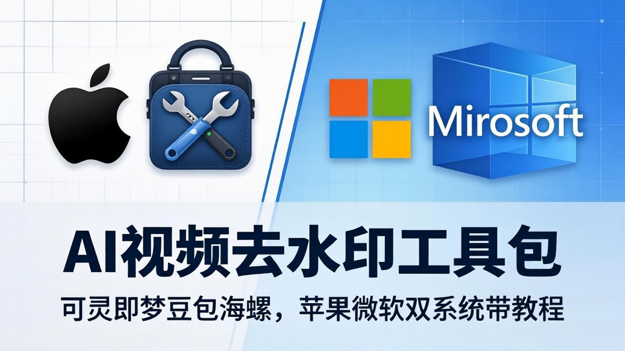 AI视频去水印工具包：可灵即梦豆包海螺，苹果微软双系统带教程-青禾学社