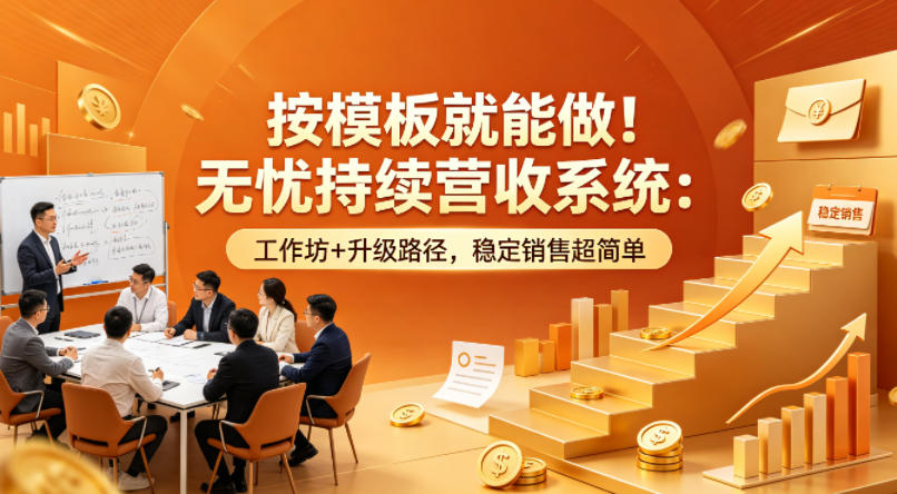 按模板就能做！无忧持续营收系统：工作坊+升级路径，稳定销售超简单【原创双语字幕】-青禾学社