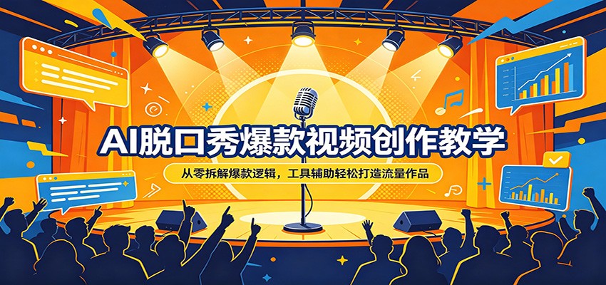 AI脱口秀爆款视频创作教学：从零拆解爆款逻辑，工具辅助轻松打造流量作品-青禾学社