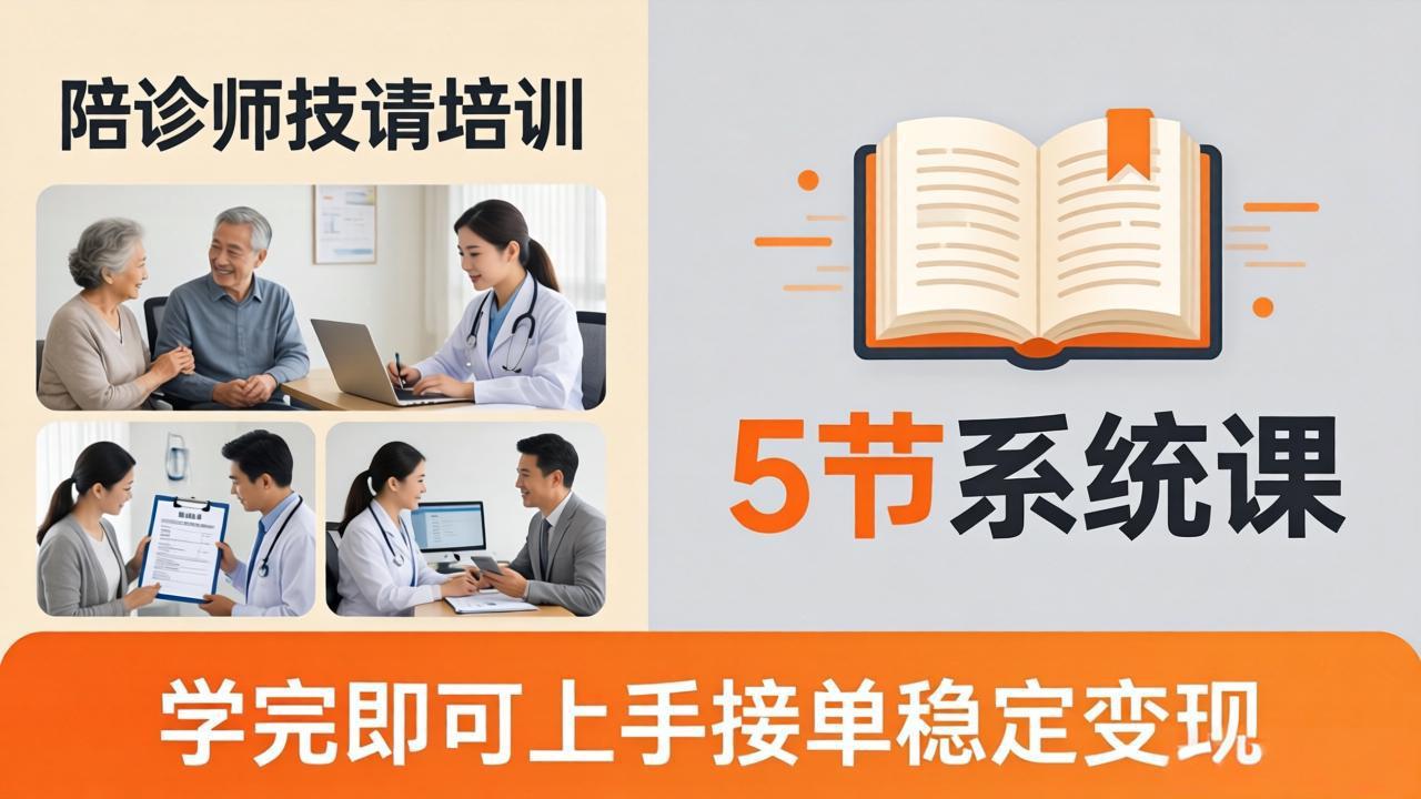 想做陪诊师不知从何下手？5节系统课教你掌握核心技能，学完即可上手接单稳定变现-青禾学社