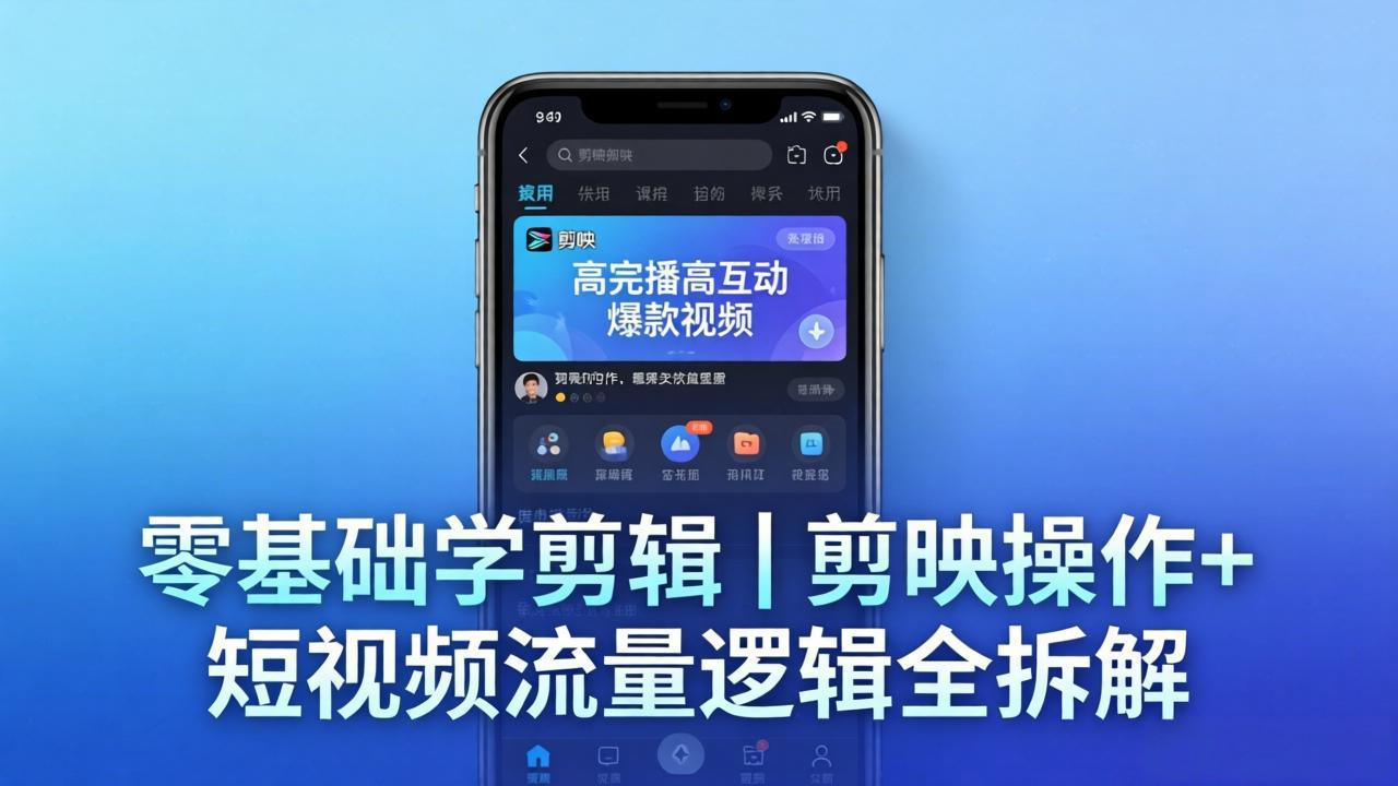 【零基础学剪辑】剪映操作+短视频流量逻辑全拆解｜手把手教你剪出高完播高互动爆款视频-青禾学社