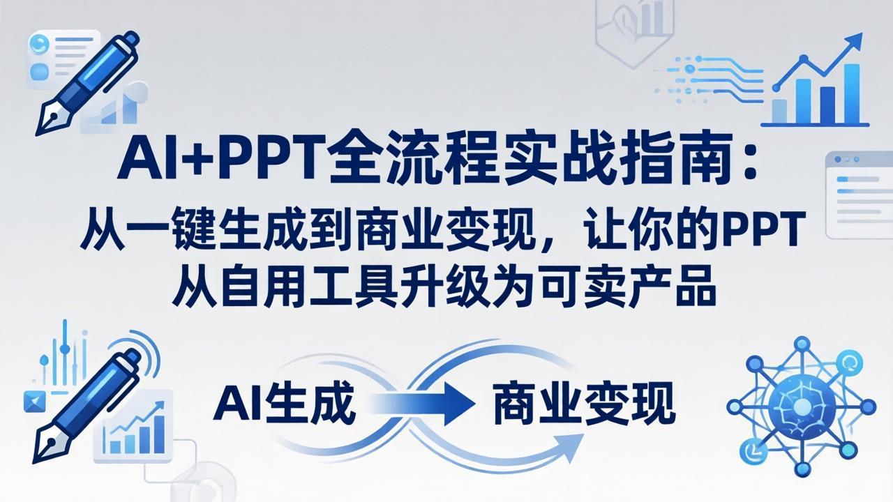 AI+PPT全流程实战指南-更新4月21：从一键生成到商业变现，让你的PPT从自用工具升级为可卖产品-青禾学社