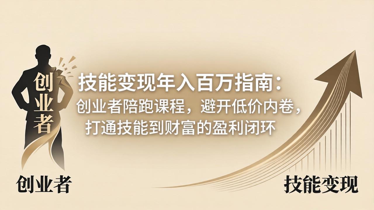 技能变现年入百万指南：创业者陪跑课程，避开低价内卷，打通技能到财富的盈利闭环-青禾学社