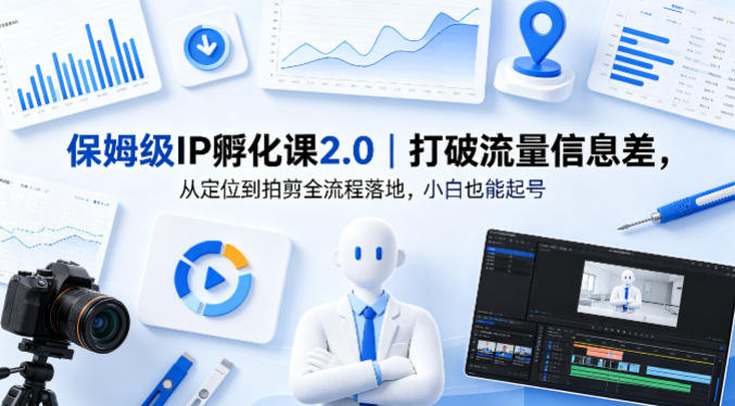 保姆级IP孵化课2.0｜打破流量信息差，从定位到拍剪全流程落地，小白也能起号-青禾学社