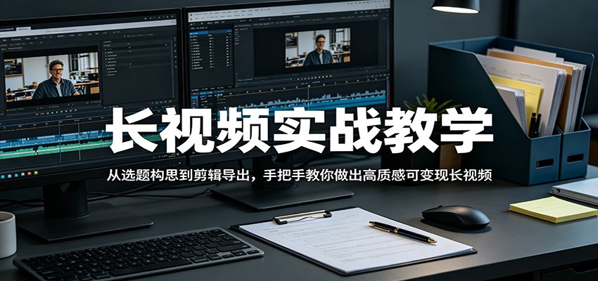 长视频实战教学，从选题构思到剪辑导出，手把手教你做出高质感可变现长视频-青禾学社