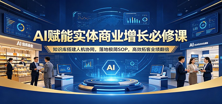 AI赋能实体商业增长必修课：知识库搭建人机协同，落地极简SOP，高效拓客业绩翻倍-青禾学社