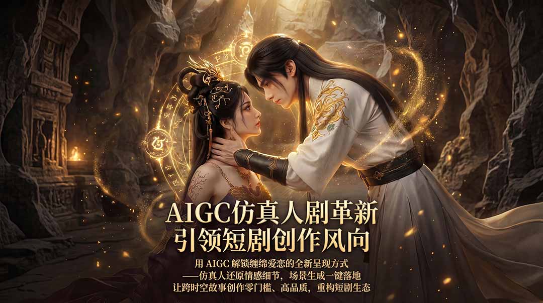 AIGC 仿真人短剧创作革新，解锁仙侠爱恋全新呈现，一键出高质场景，零门槛打造爆款剧集-青禾学社