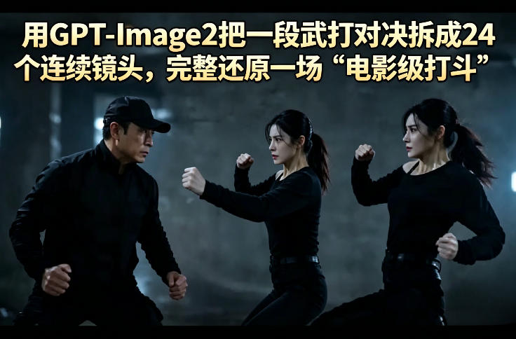 用GPT-Image2把一段武打对决拆成24个连续镜头，完整还原一场“电影级打斗”-青禾学社