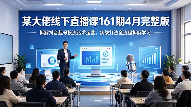 某大佬线下直播课161期4月完整版，拆解抖音起号投流话术运营，实战打法全流程拆解学习-青禾学社
