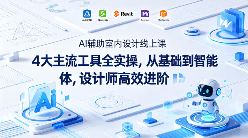 AI辅助室内设计线上课｜4大主流工具全实操，从基础到智能体，设计师高效进阶-青禾学社