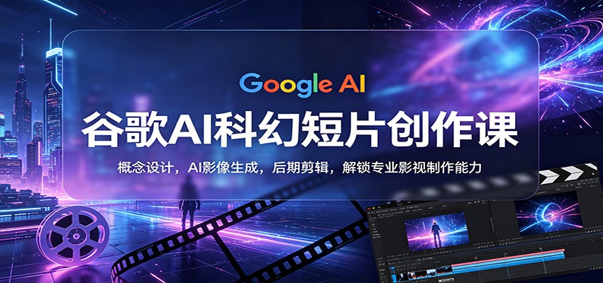 谷歌AI科幻短片创作课：概念设计，AI影像生成，后期剪辑，解锁专业影视制作能力-青禾学社