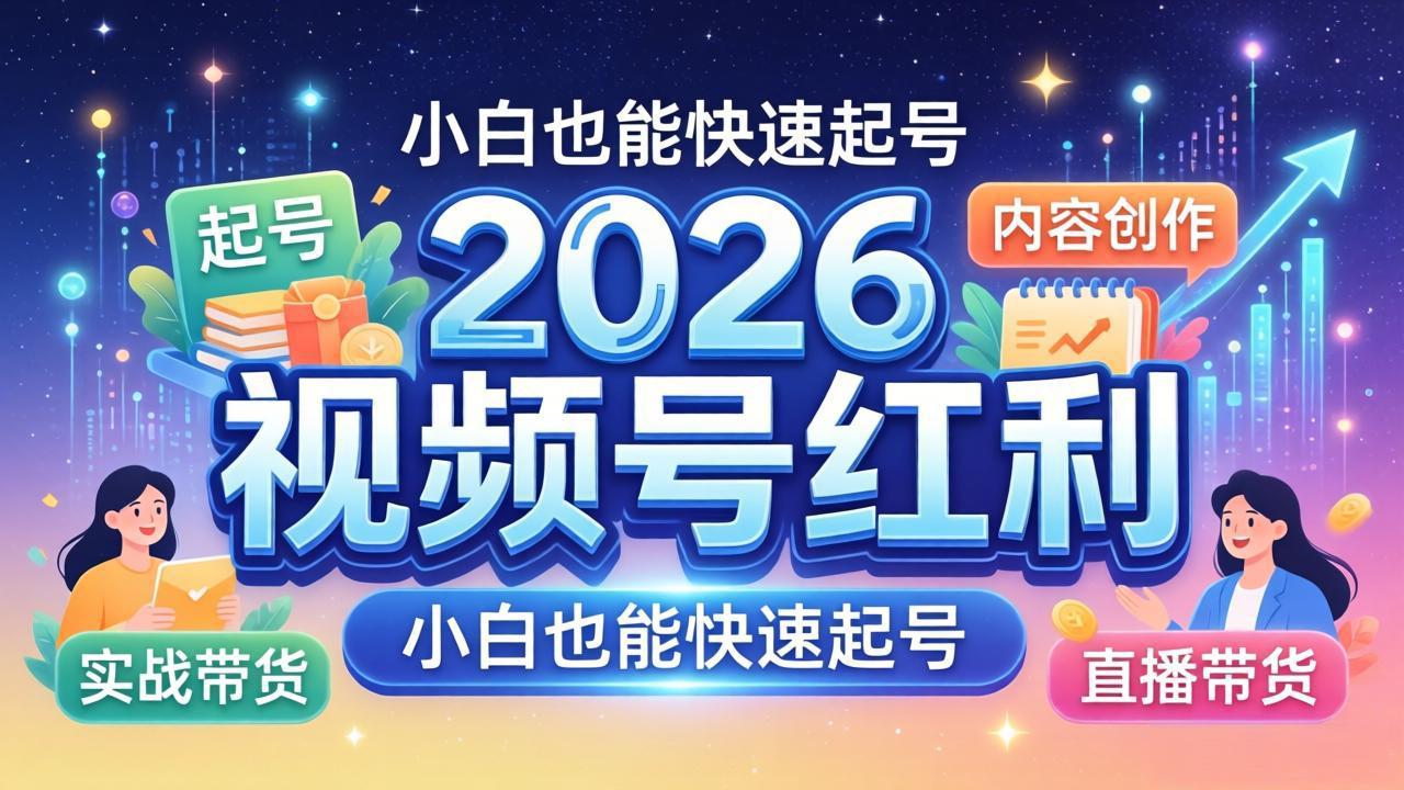 2026视频号红利实战营，大佬亲授起号、内容、直播、IP、投流、私域、矩阵全套落地打法-青禾学社
