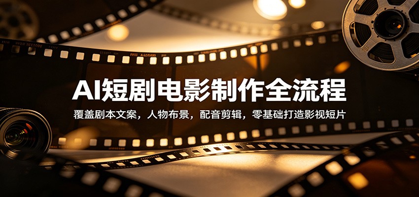 AI短剧电影制作全流程：覆盖剧本文案，人物布景，配音剪辑，零基础打造影视短片-青禾学社