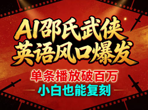 AI邵氏武侠英语风口爆发，单条播放破百万，小白也能复刻-青禾学社