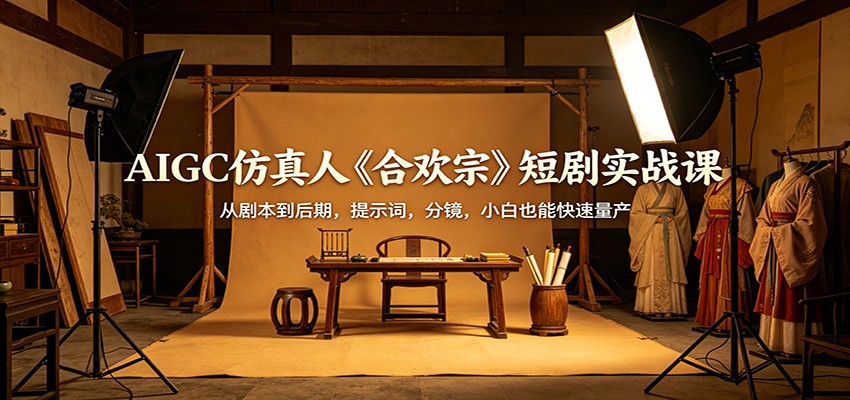 AIGC仿真人《合欢宗》短剧实战课：从剧本到后期，提示词，分镜，小白也能快速量产-青禾学社