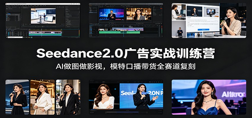 Seedance2.0广告实战训练营：AI做图做影视，模特口播带货全赛道复刻-青禾学社