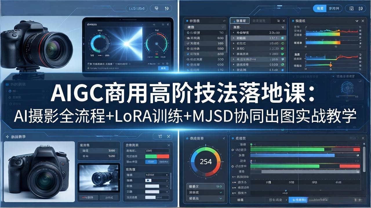 AIGC商用高阶技法落地课：AI摄影全流程+LoRA训练+MJSD协同出图实战教学-青禾学社