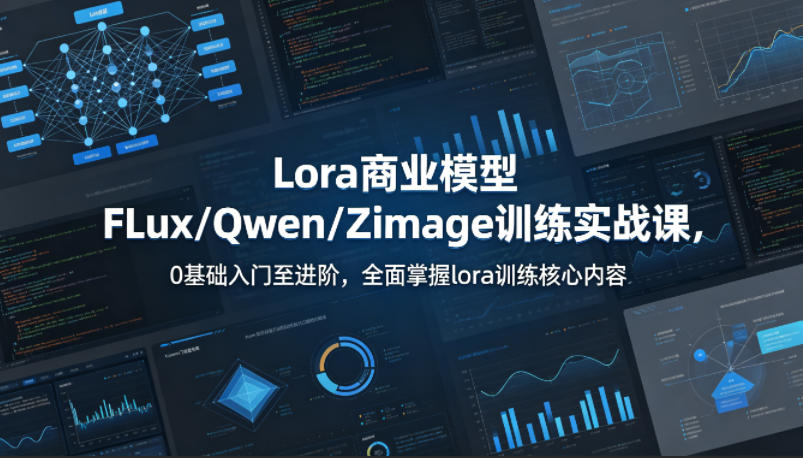 系统性学习Lora商业模型FLux／Qwen／Zimage训练实战课，0基础入门至进阶，全面掌握lora训练核心内容-青禾学社