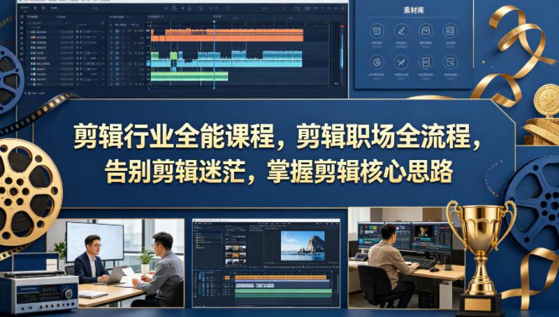 剪辑行业全能课程，剪辑职场全流程，告别剪辑迷茫，掌握剪辑核心思路-青禾学社