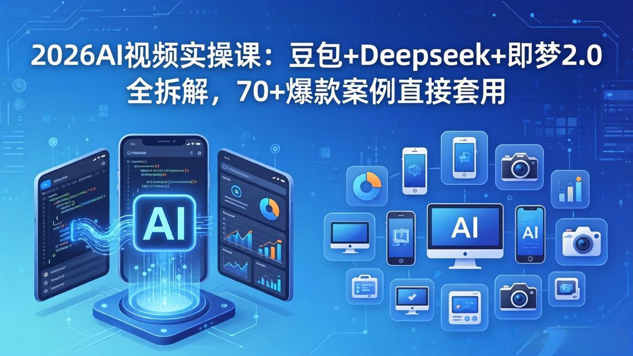 2026AI视频实操课：豆包+Deepseek+即梦2.0全拆解，70+爆款案例直接套用-青禾学社