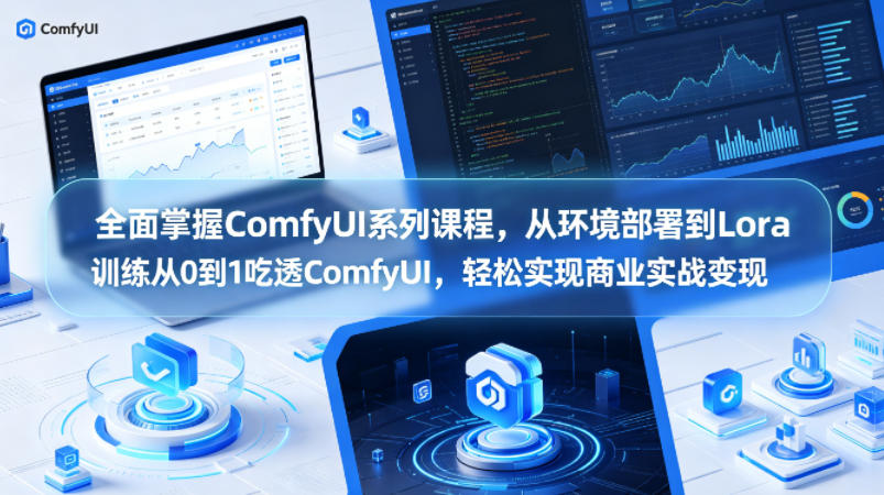 全面掌握ComfyUI系列课程，从环境部署到Lora训练从0到1吃透ComfyUI，轻松实现商业实战变现-青禾学社