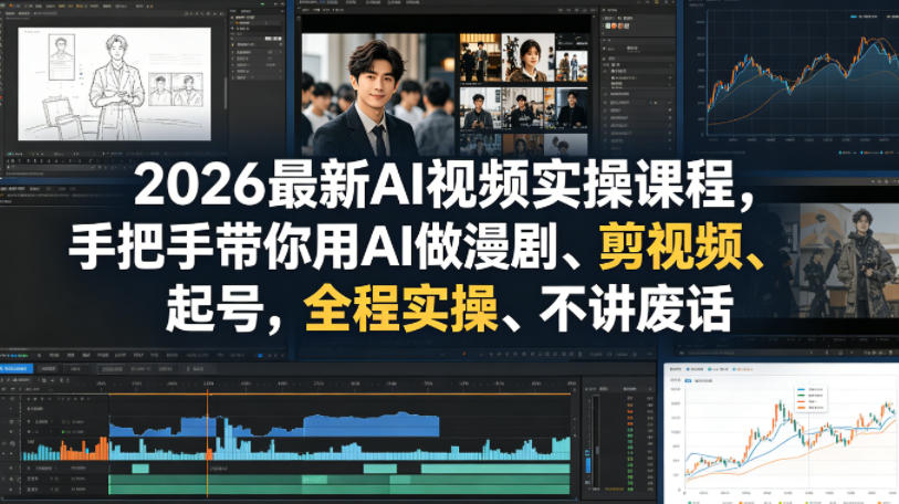 2026最新AI视频实操课程，手把手带你用AI做漫剧、剪视频、起号，全程实操、不讲废话-青禾学社