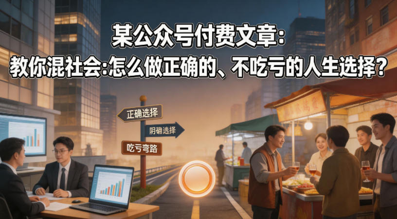 某公众号付费文章：教你混社会：怎么做正确的、不吃亏的人生选择？-青禾学社