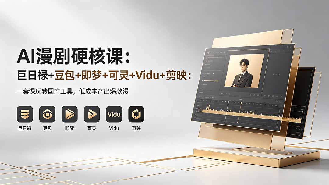 AI漫剧硬核课：巨日禄+豆包+即梦+可灵+Vidu+剪映：一套课玩转国产工具，低成本产出爆款漫剧-青禾学社