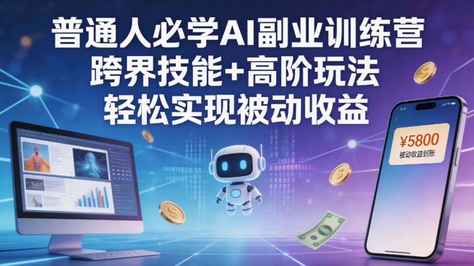 普通人必学AI副业训练营跨界技能+高阶玩法轻松实现被动收益-青禾学社
