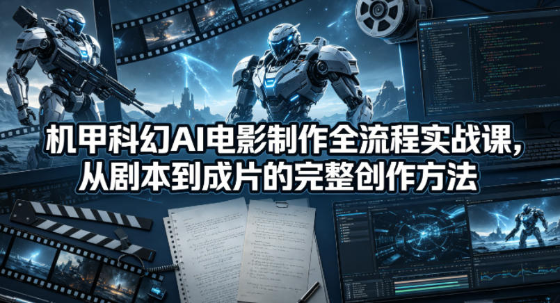 机甲科幻AI电影制作全流程实战课，从剧本到成片的完整创作方法-青禾学社