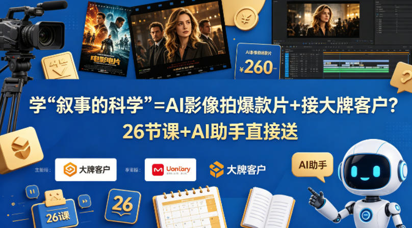 学《叙事的科学》=AI影像拍爆款片+接大牌客户？26节课+AI助手直接送【原创双语字幕】-青禾学社
